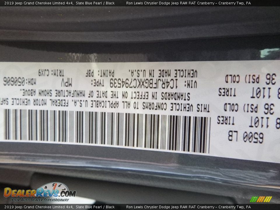 2019 Jeep Grand Cherokee Limited 4x4 Slate Blue Pearl / Black Photo #14