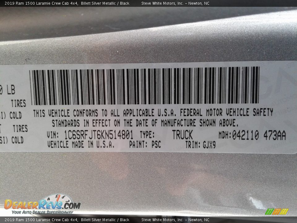 2019 Ram 1500 Laramie Crew Cab 4x4 Billett Silver Metallic / Black Photo #36