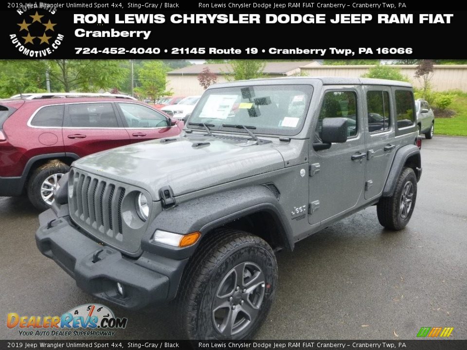 2019 Jeep Wrangler Unlimited Sport 4x4 Sting-Gray / Black Photo #1