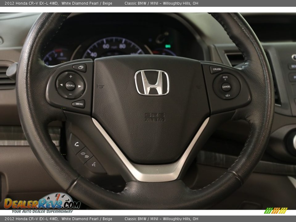 2012 Honda CR-V EX-L 4WD White Diamond Pearl / Beige Photo #7