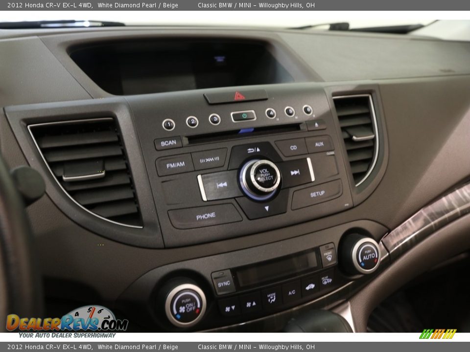 2012 Honda CR-V EX-L 4WD White Diamond Pearl / Beige Photo #9