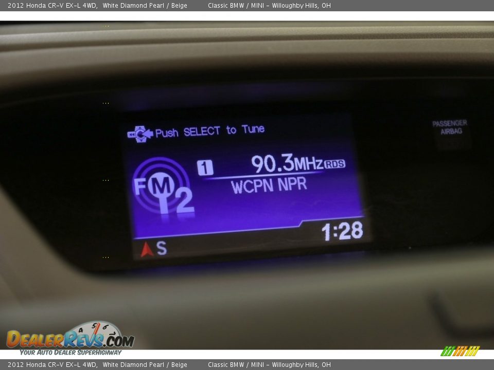 2012 Honda CR-V EX-L 4WD White Diamond Pearl / Beige Photo #10