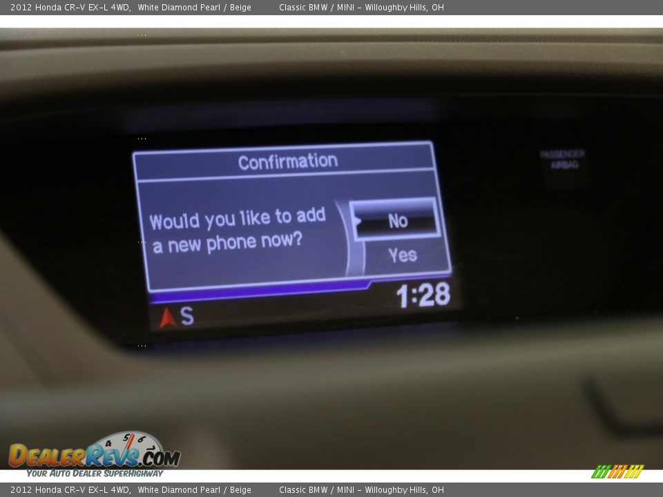 2012 Honda CR-V EX-L 4WD White Diamond Pearl / Beige Photo #11