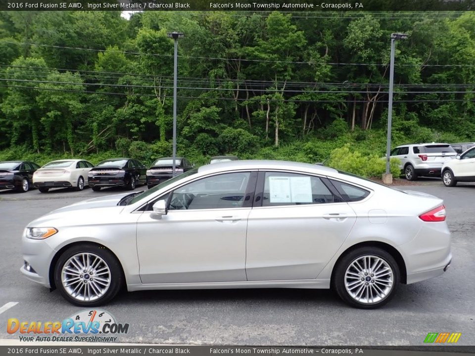 2016 Ford Fusion SE AWD Ingot Silver Metallic / Charcoal Black Photo #6