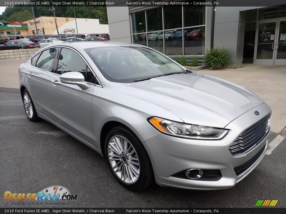 2016 Ford Fusion SE AWD Ingot Silver Metallic / Charcoal Black Photo #9