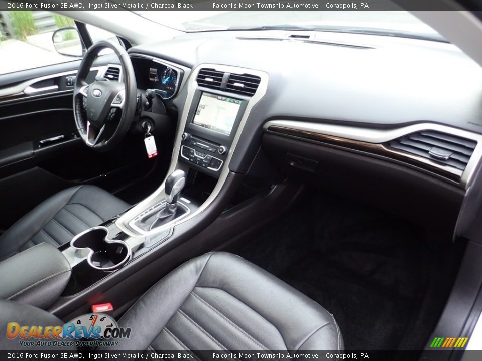 2016 Ford Fusion SE AWD Ingot Silver Metallic / Charcoal Black Photo #12