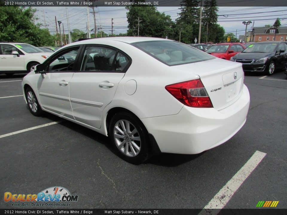 2012 Honda Civic EX Sedan Taffeta White / Beige Photo #8