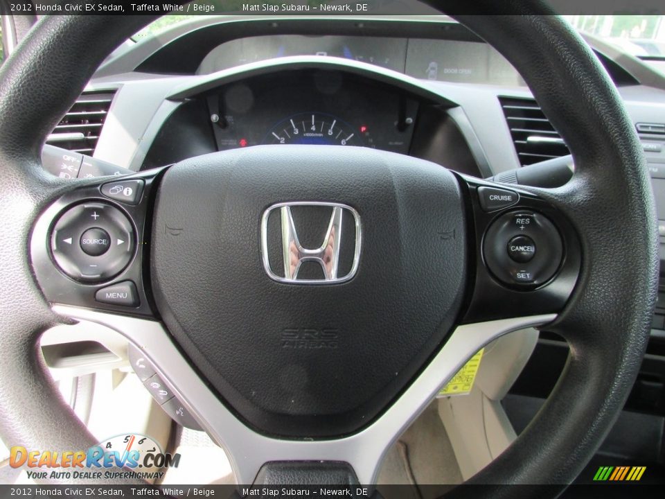 2012 Honda Civic EX Sedan Taffeta White / Beige Photo #11