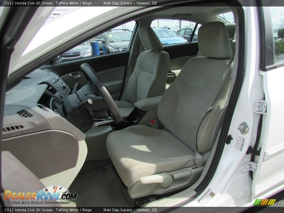 2012 Honda Civic EX Sedan Taffeta White / Beige Photo #16