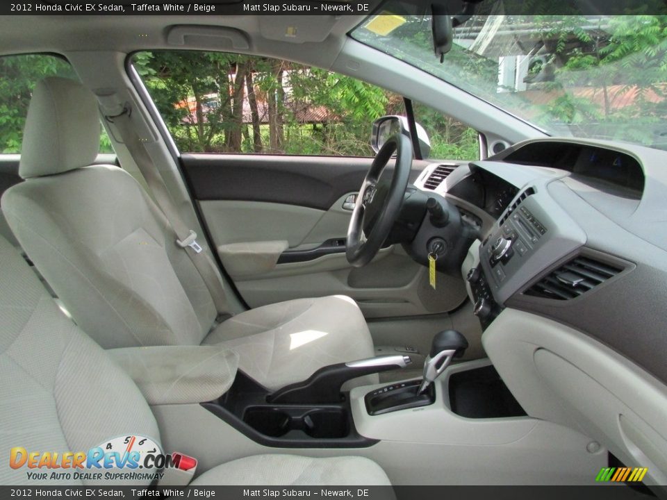 2012 Honda Civic EX Sedan Taffeta White / Beige Photo #17
