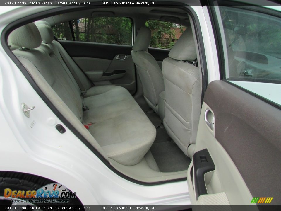 2012 Honda Civic EX Sedan Taffeta White / Beige Photo #19