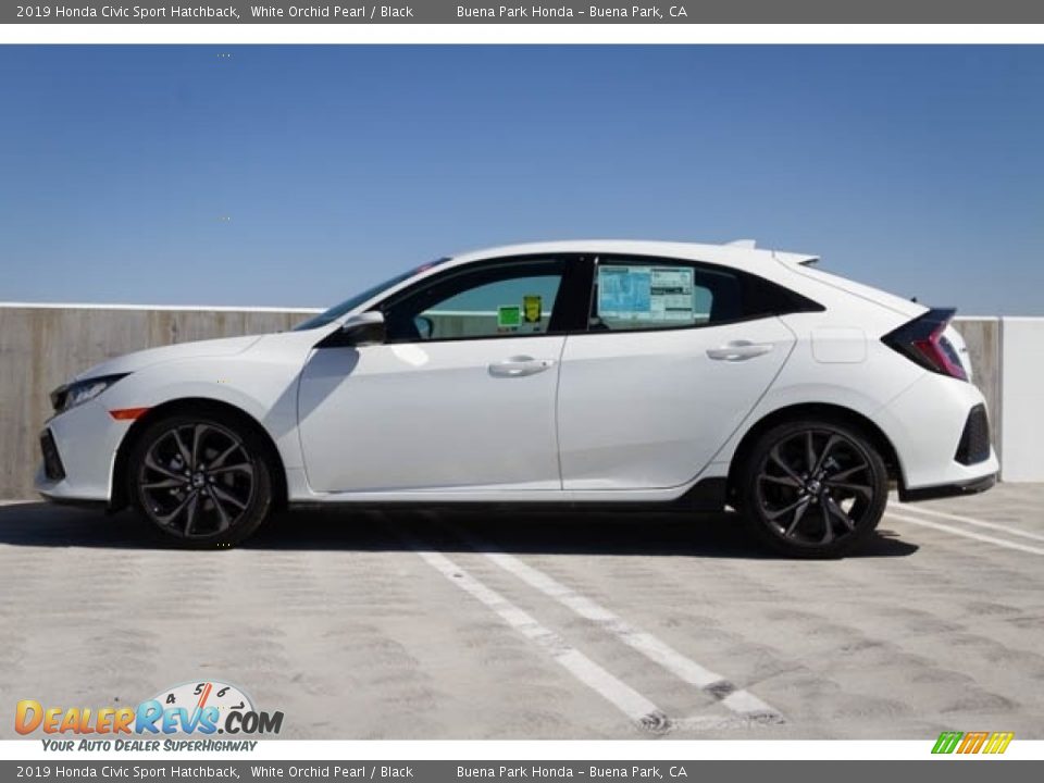 2019 Honda Civic Sport Hatchback White Orchid Pearl / Black Photo #5