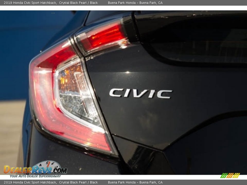 2019 Honda Civic Sport Hatchback Crystal Black Pearl / Black Photo #3