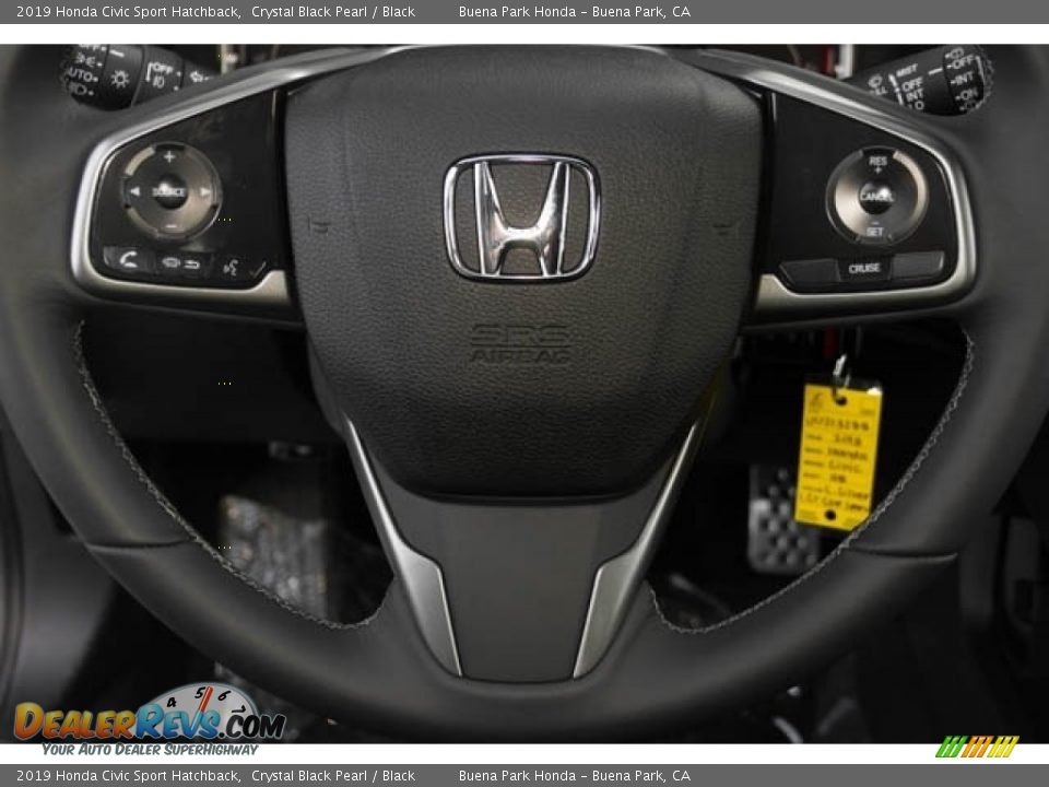 2019 Honda Civic Sport Hatchback Crystal Black Pearl / Black Photo #10