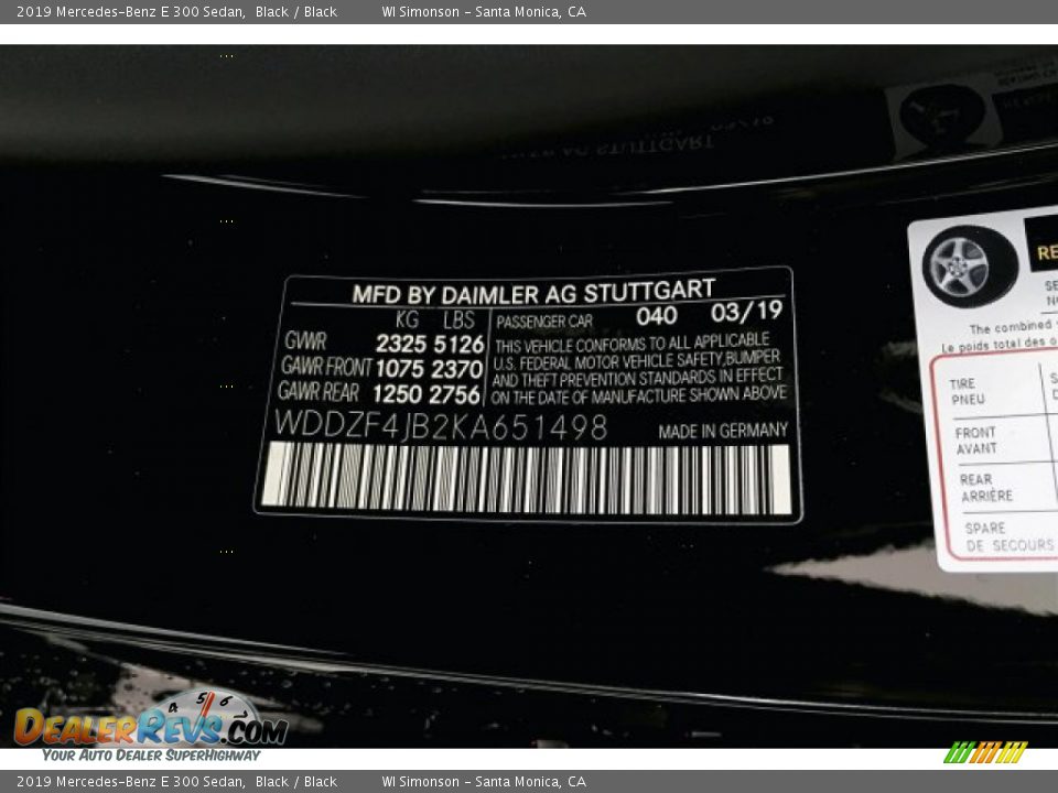 2019 Mercedes-Benz E 300 Sedan Black / Black Photo #11