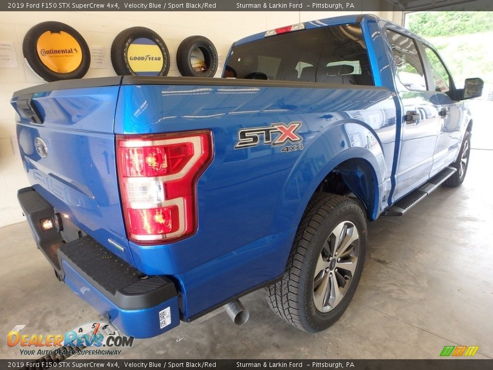 2019 Ford F150 STX SuperCrew 4x4 Velocity Blue / Sport Black/Red Photo #2