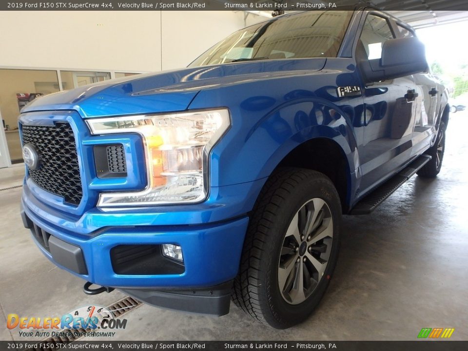 2019 Ford F150 STX SuperCrew 4x4 Velocity Blue / Sport Black/Red Photo #4