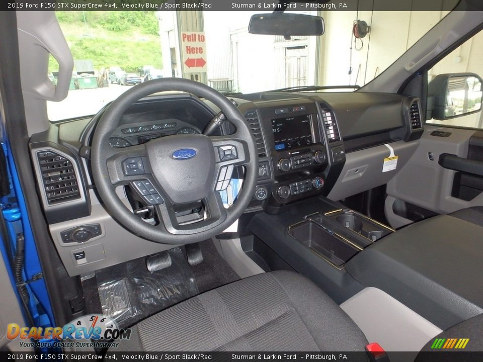 2019 Ford F150 STX SuperCrew 4x4 Velocity Blue / Sport Black/Red Photo #8