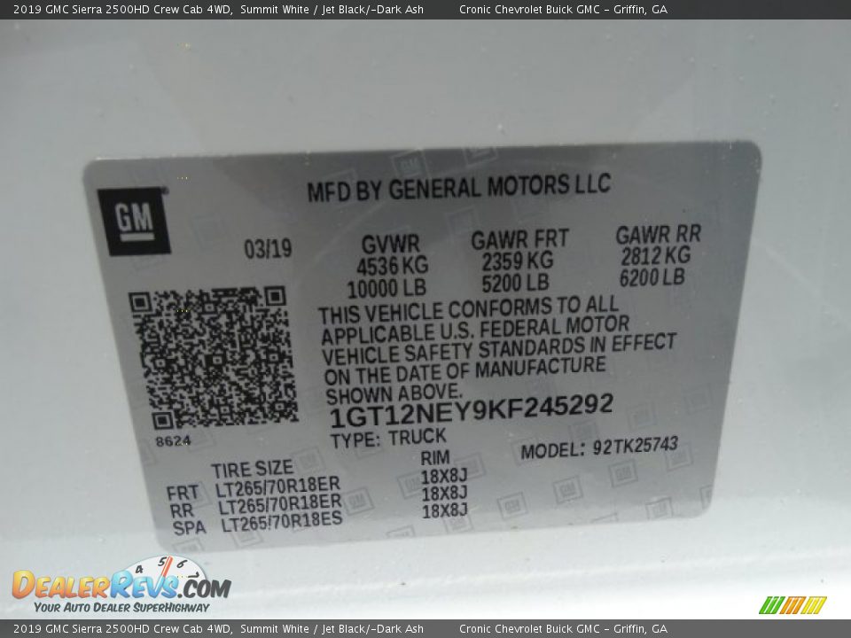 2019 GMC Sierra 2500HD Crew Cab 4WD Summit White / Jet Black/­Dark Ash Photo #29