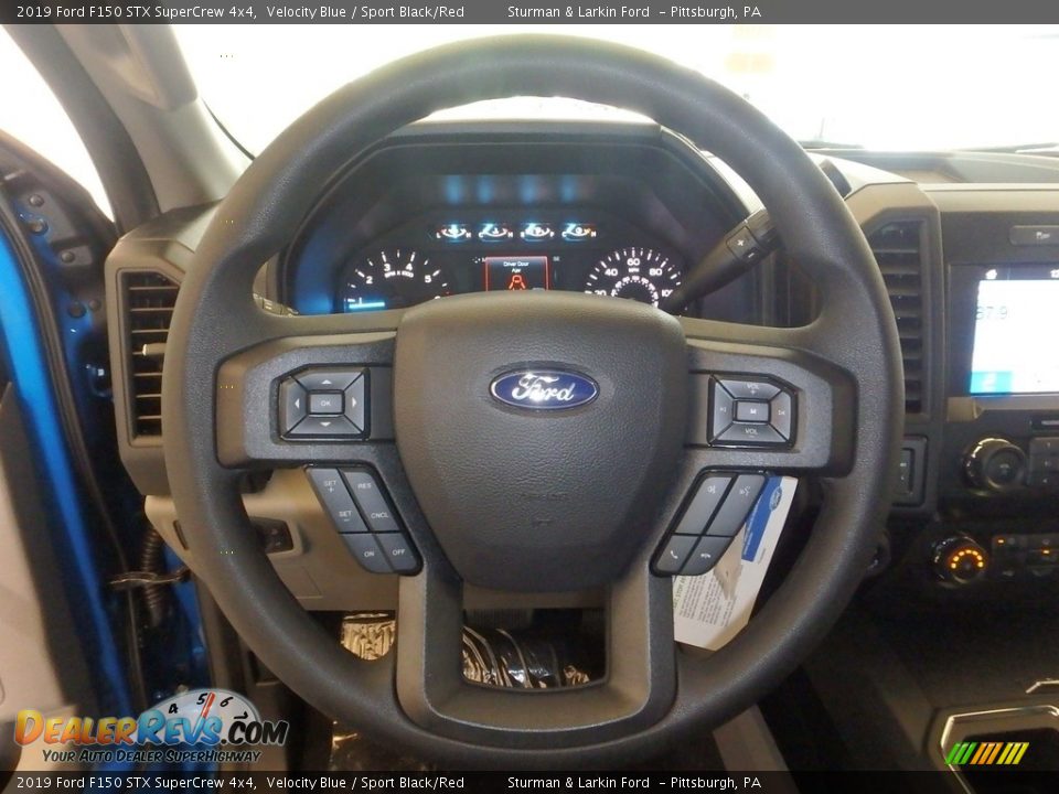2019 Ford F150 STX SuperCrew 4x4 Velocity Blue / Sport Black/Red Photo #14