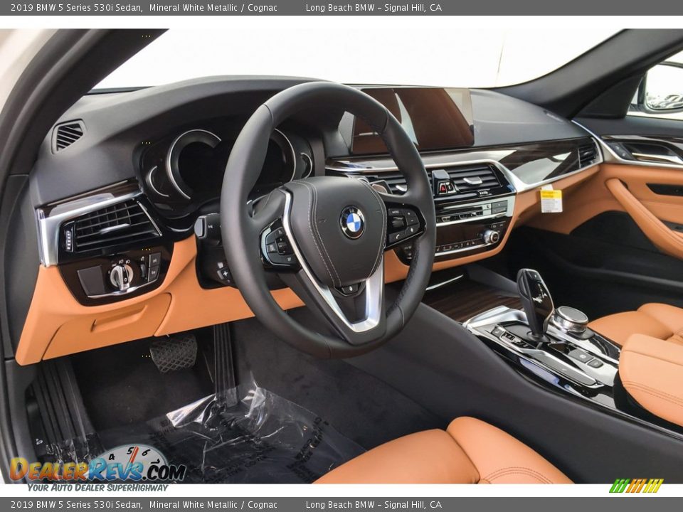 2019 BMW 5 Series 530i Sedan Mineral White Metallic / Cognac Photo #4