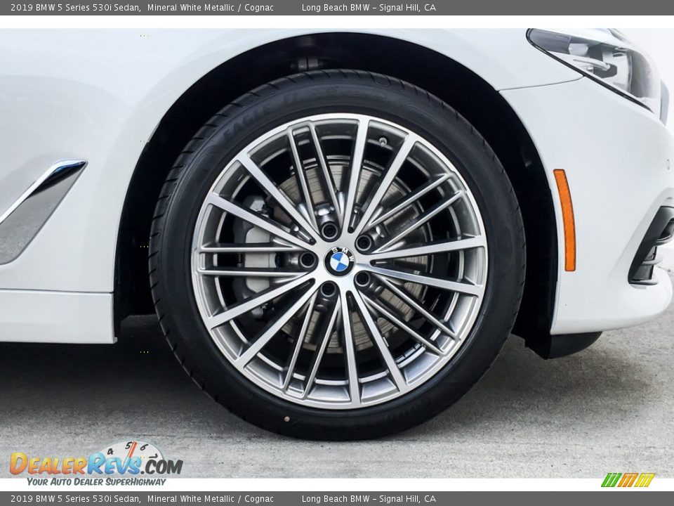 2019 BMW 5 Series 530i Sedan Mineral White Metallic / Cognac Photo #9