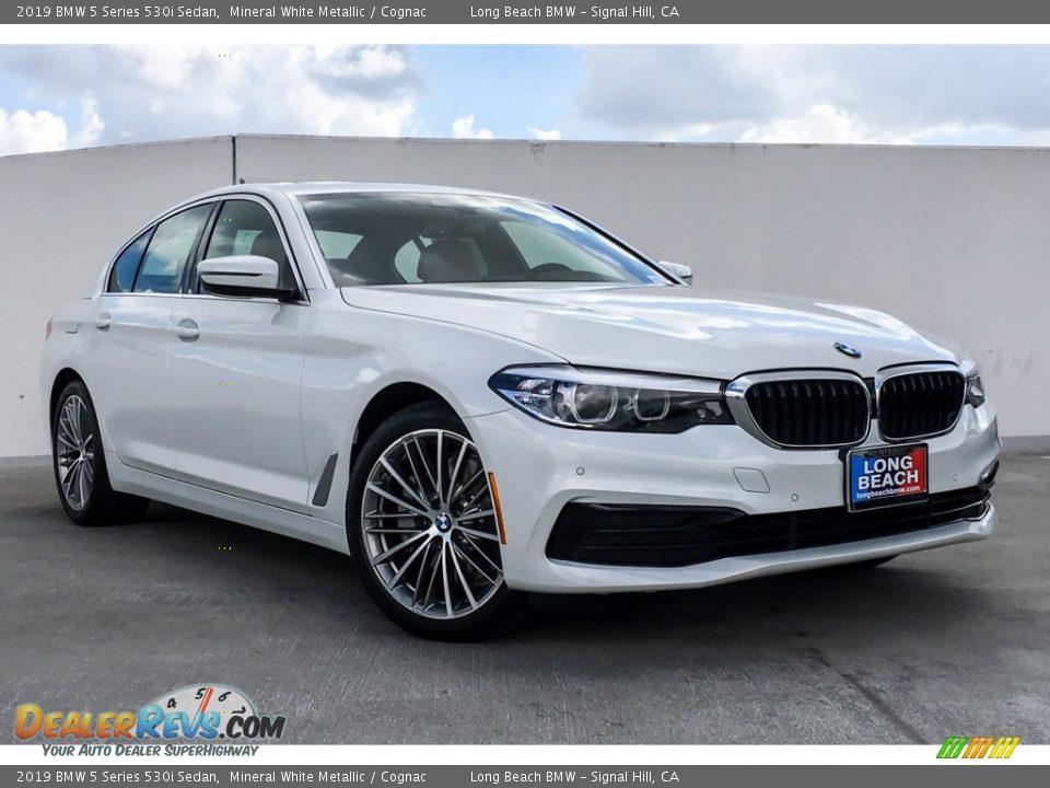 2019 BMW 5 Series 530i Sedan Mineral White Metallic / Cognac Photo #10