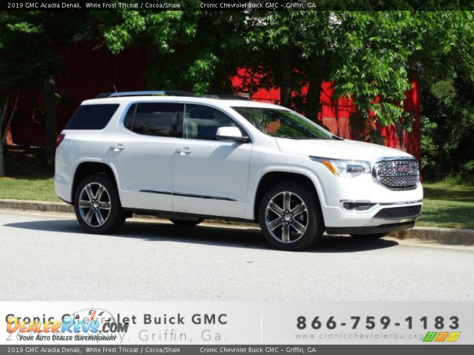 2019 GMC Acadia Denali White Frost Tricoat / Cocoa/Shale Photo #1