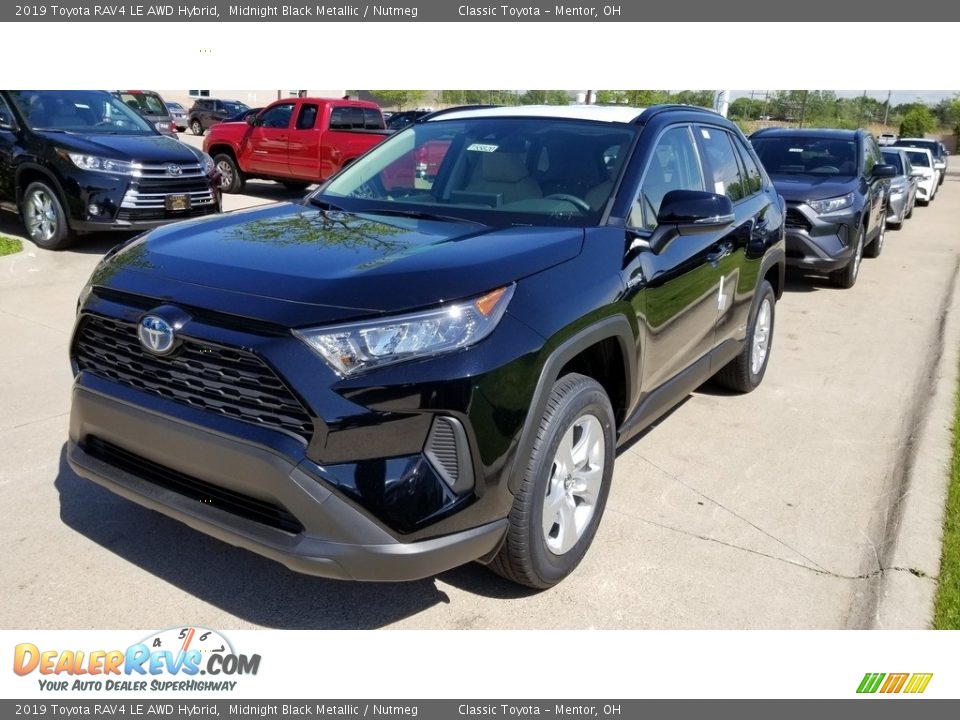 2019 Toyota RAV4 LE AWD Hybrid Midnight Black Metallic / Nutmeg Photo #1