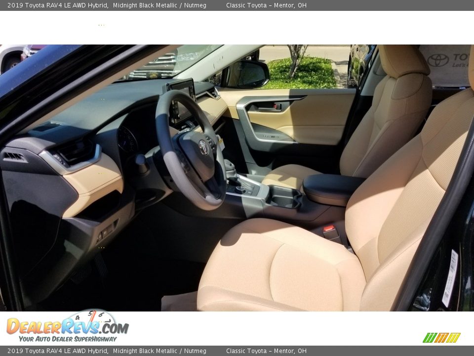 2019 Toyota RAV4 LE AWD Hybrid Midnight Black Metallic / Nutmeg Photo #2