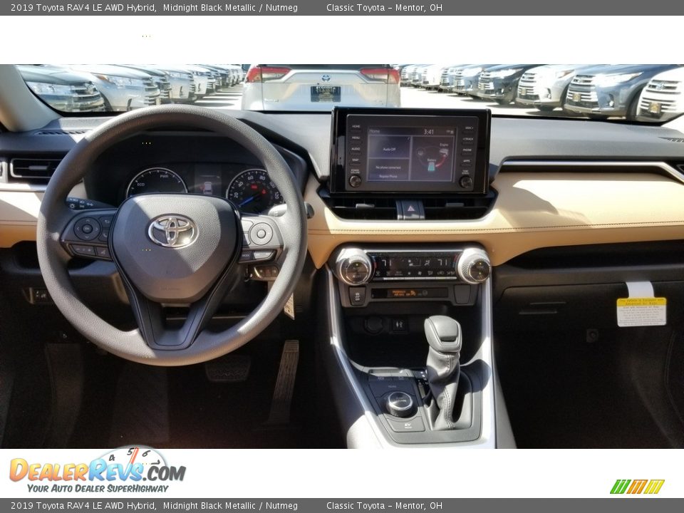 2019 Toyota RAV4 LE AWD Hybrid Midnight Black Metallic / Nutmeg Photo #4
