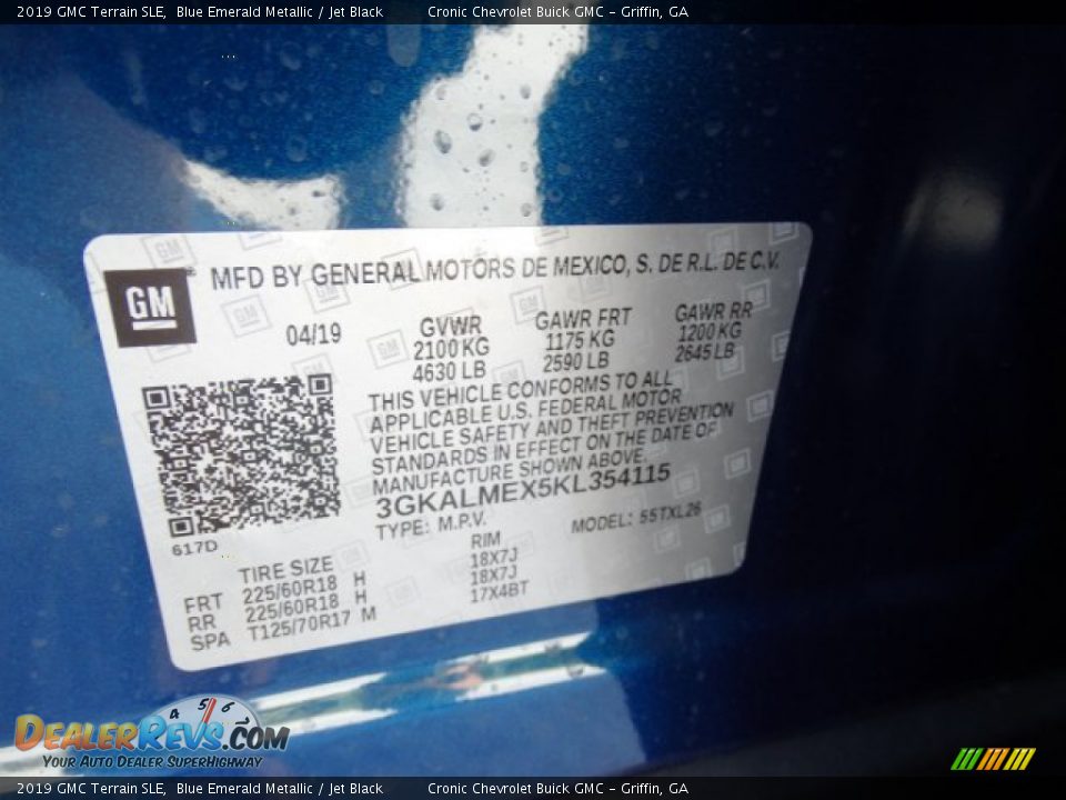 2019 GMC Terrain SLE Blue Emerald Metallic / Jet Black Photo #28