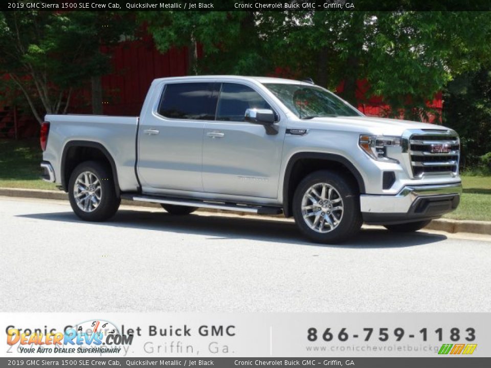 2019 GMC Sierra 1500 SLE Crew Cab Quicksilver Metallic / Jet Black Photo #1