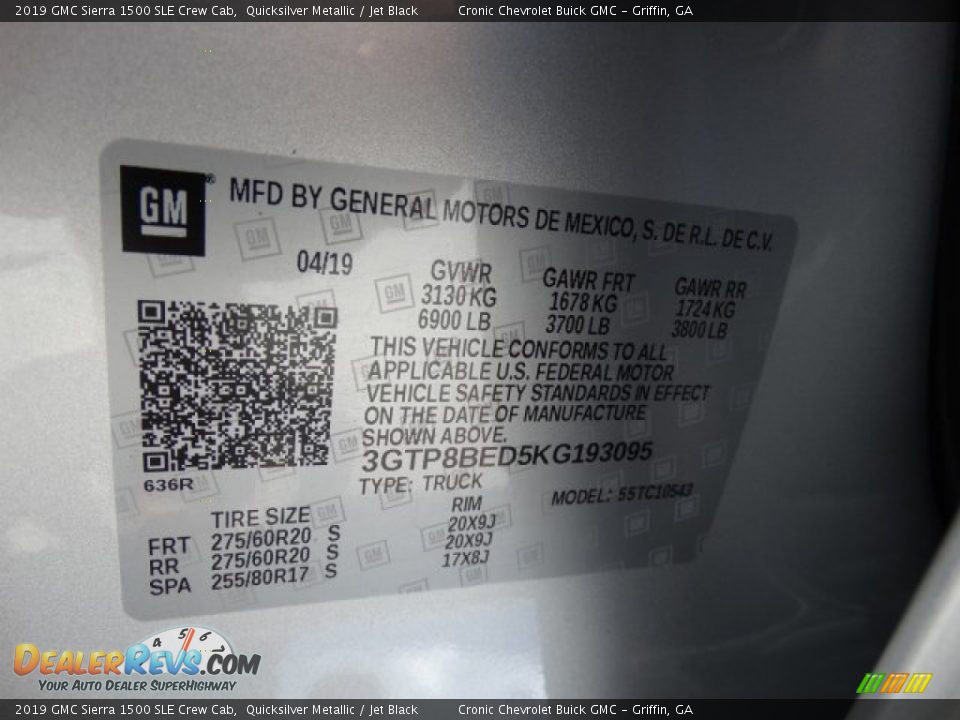 2019 GMC Sierra 1500 SLE Crew Cab Quicksilver Metallic / Jet Black Photo #29