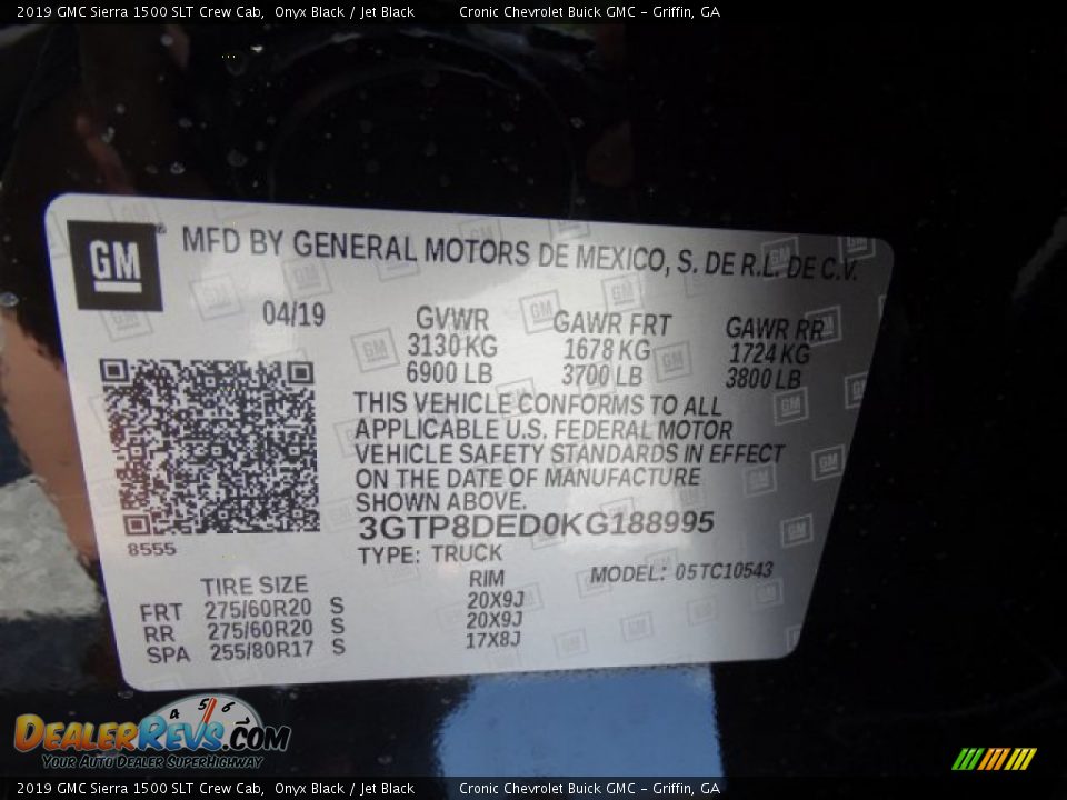 2019 GMC Sierra 1500 SLT Crew Cab Onyx Black / Jet Black Photo #32