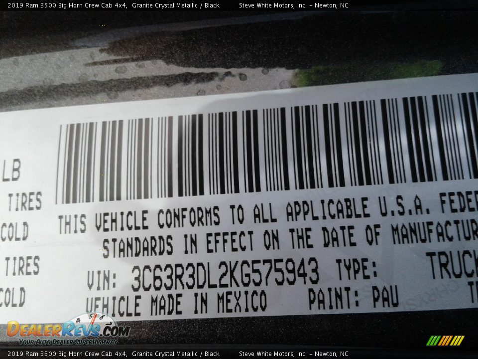 2019 Ram 3500 Big Horn Crew Cab 4x4 Granite Crystal Metallic / Black Photo #29