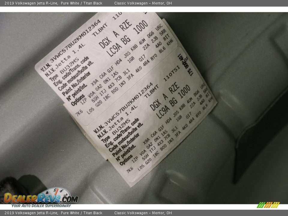 2019 Volkswagen Jetta R-Line Pure White / Titan Black Photo #20