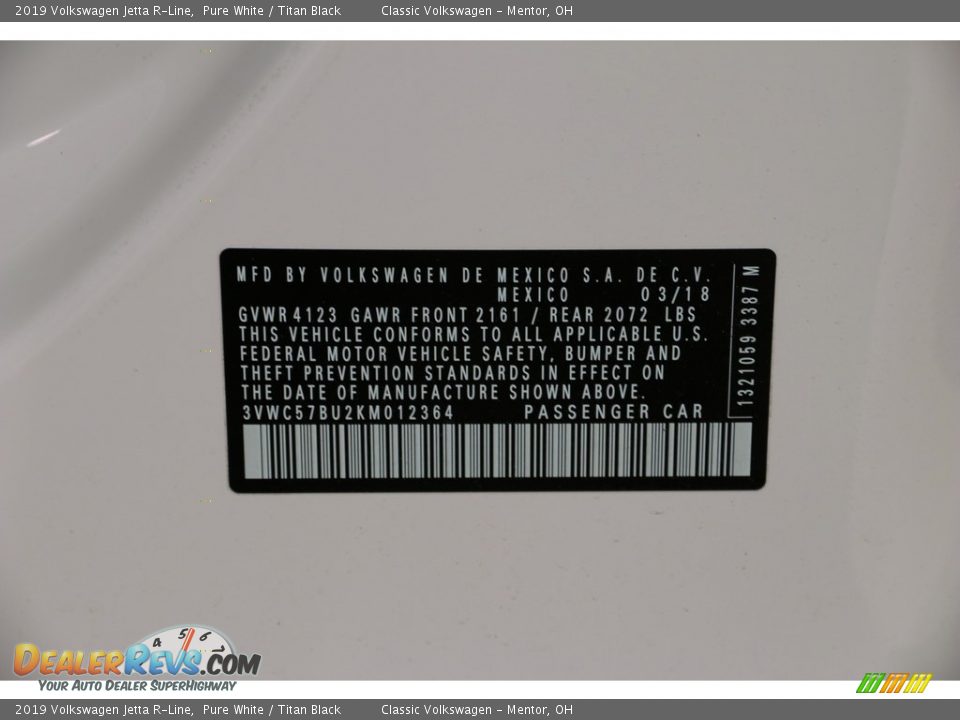 2019 Volkswagen Jetta R-Line Pure White / Titan Black Photo #21