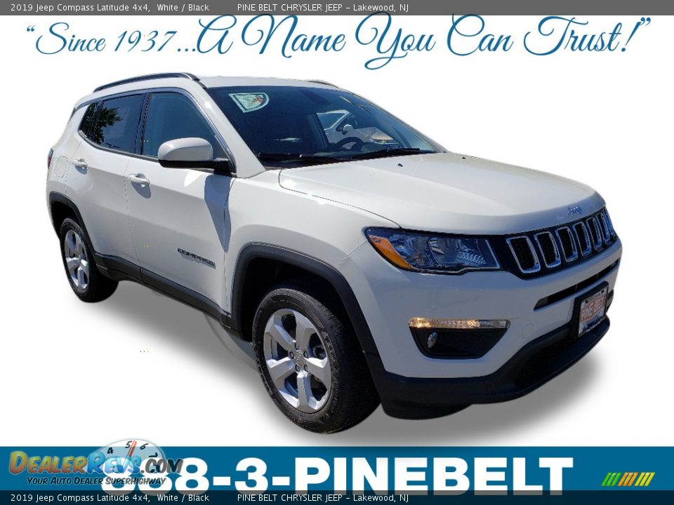 2019 Jeep Compass Latitude 4x4 White / Black Photo #1