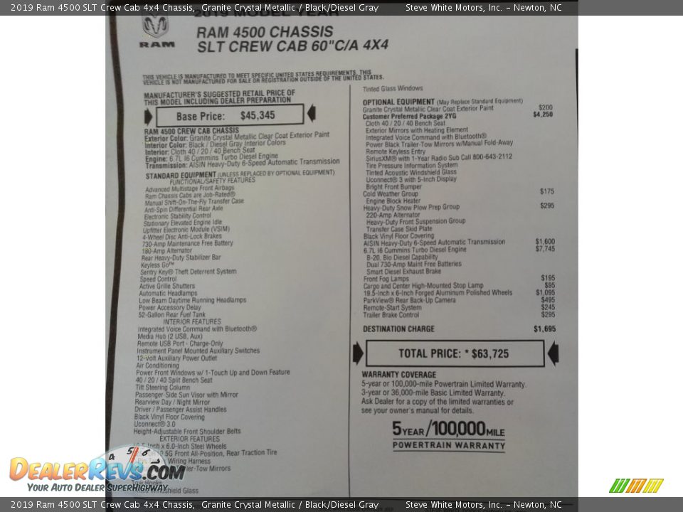 2019 Ram 4500 SLT Crew Cab 4x4 Chassis Granite Crystal Metallic / Black/Diesel Gray Photo #28
