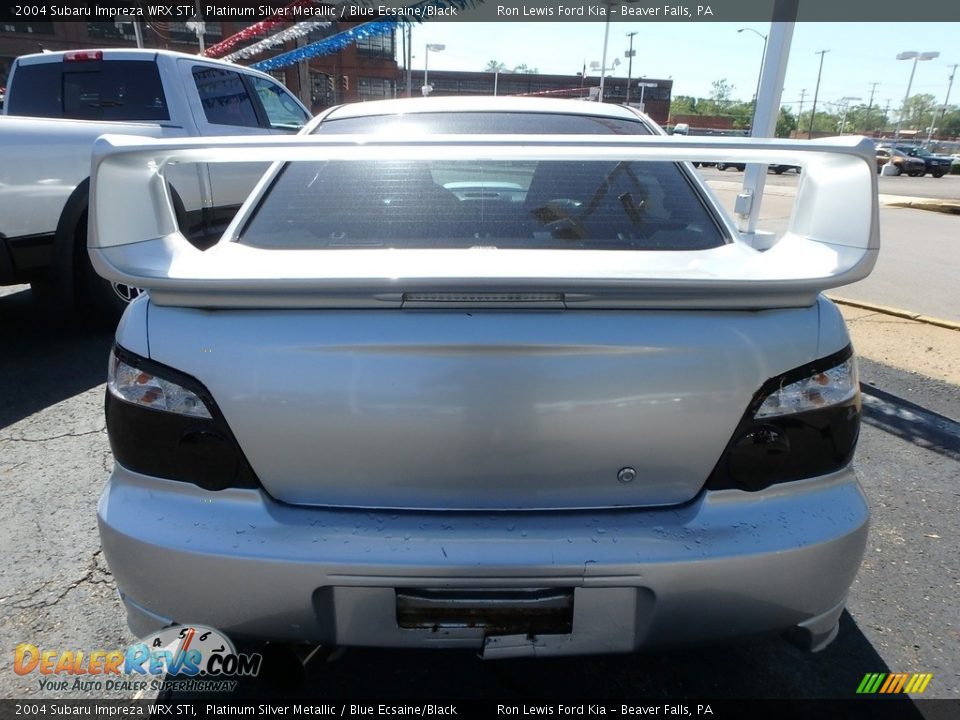 2004 Subaru Impreza WRX STi Platinum Silver Metallic / Blue Ecsaine/Black Photo #3
