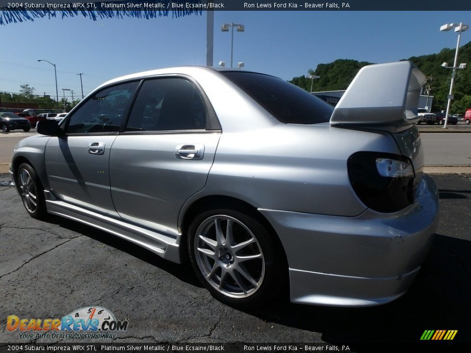 2004 Subaru Impreza WRX STi Platinum Silver Metallic / Blue Ecsaine/Black Photo #5