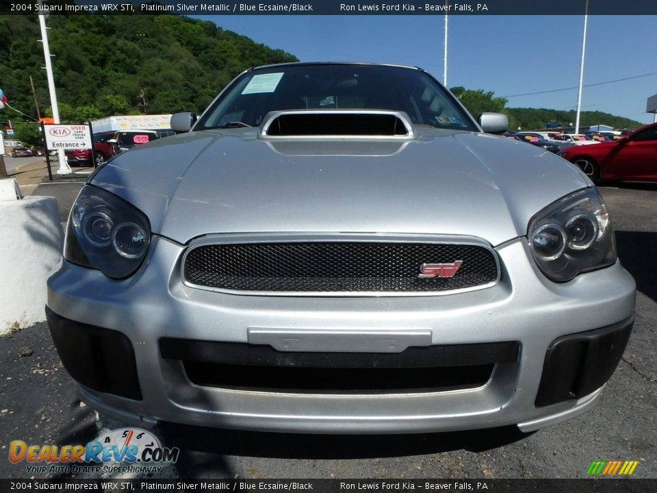 2004 Subaru Impreza WRX STi Platinum Silver Metallic / Blue Ecsaine/Black Photo #8