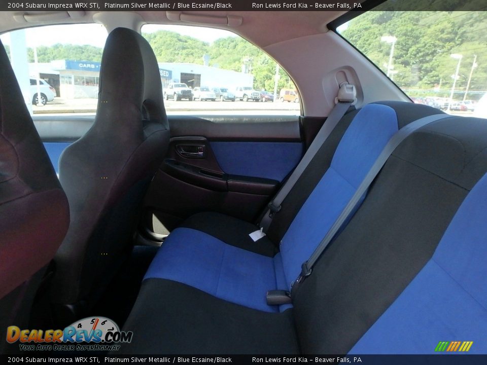 2004 Subaru Impreza WRX STi Platinum Silver Metallic / Blue Ecsaine/Black Photo #11