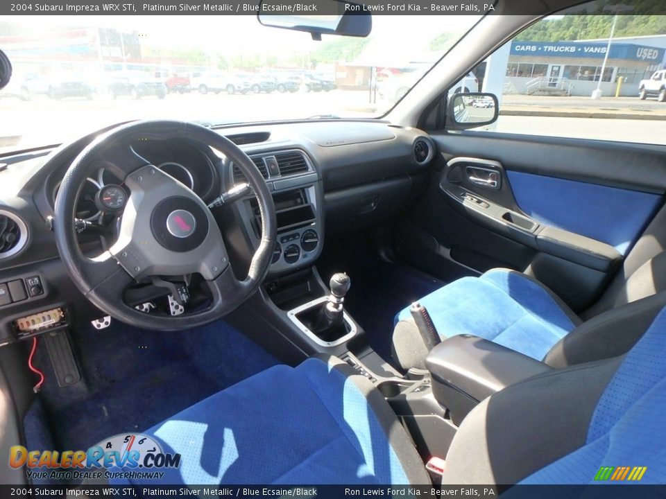 2004 Subaru Impreza WRX STi Platinum Silver Metallic / Blue Ecsaine/Black Photo #12