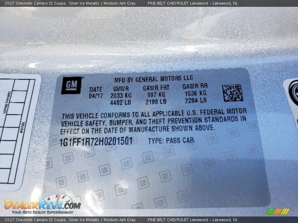 2017 Chevrolet Camaro SS Coupe Silver Ice Metallic / Medium Ash Gray Photo #21