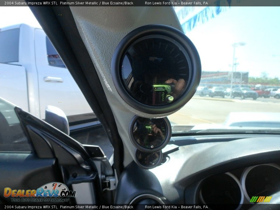 2004 Subaru Impreza WRX STi Platinum Silver Metallic / Blue Ecsaine/Black Photo #17