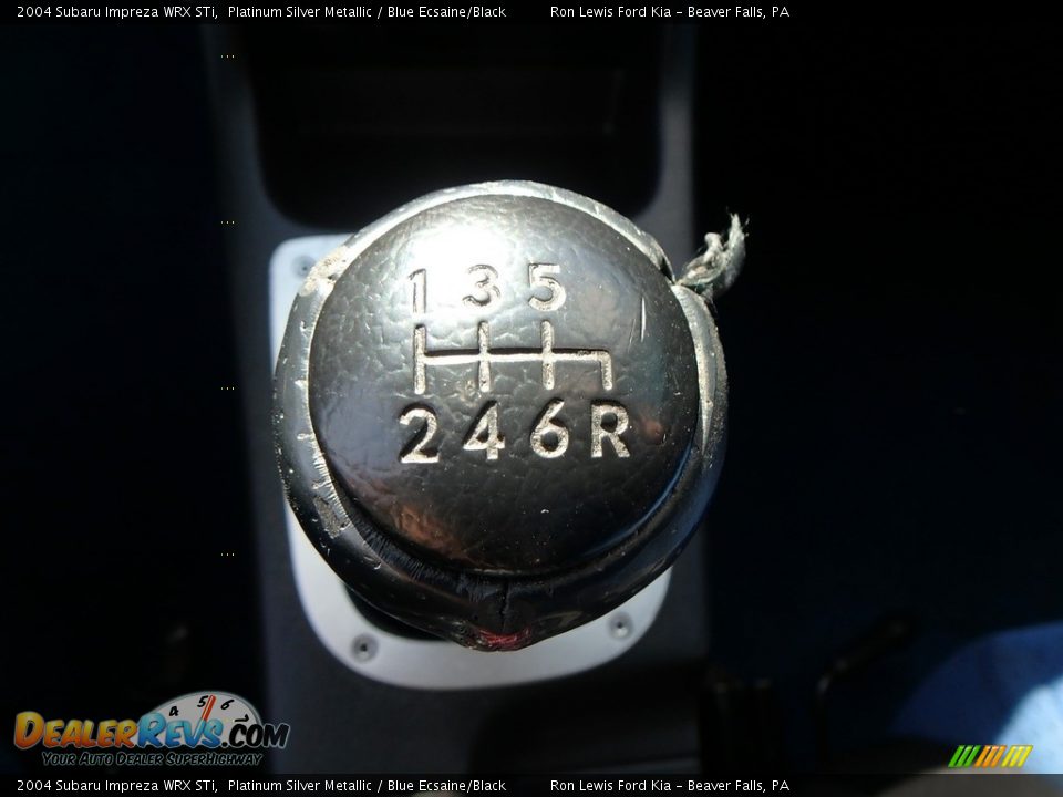 2004 Subaru Impreza WRX STi Platinum Silver Metallic / Blue Ecsaine/Black Photo #19