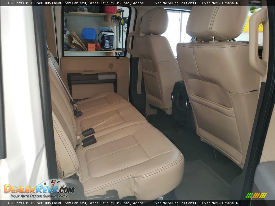 2014 Ford F350 Super Duty Lariat Crew Cab 4x4 White Platinum Tri-Coat / Adobe Photo #4