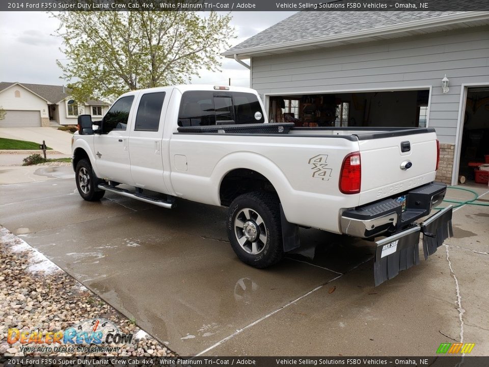 2014 Ford F350 Super Duty Lariat Crew Cab 4x4 White Platinum Tri-Coat / Adobe Photo #6